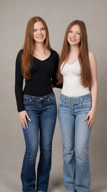 Emilia und Letizia Macula Wallpaper – KI-generiertes Hintergrundbild · Twins on Ice